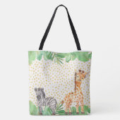 Cute Oerwoud Safari Baby Animals - Gepersonaliseer Tote Bag (Achterkant)