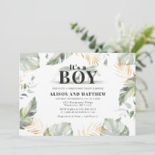 Cute Oerwoud Safari Baby shower Boys Giraffe Kaart (Staand voorkant)