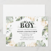 Cute Oerwoud Safari Baby shower Boys Giraffe Kaart (Voorkant / Achterkant)