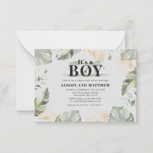 Cute Oerwoud Safari Baby shower Boys Giraffe Notitiekaartje