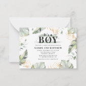 Cute Oerwoud Safari Baby shower Boys Giraffe Notitiekaartje (Voorkant)
