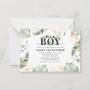 Cute Oerwoud Safari Baby shower Boys Giraffe Notitiekaartje