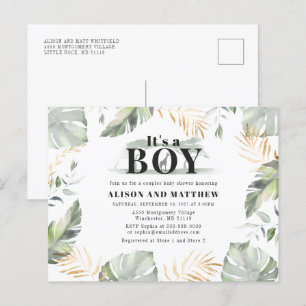 Cute Oerwoud Safari Baby shower Boys Giraffe Uitnodiging Briefkaart