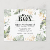 Cute Oerwoud Safari Baby shower Boys Giraffe Uitnodiging Briefkaart (Voorkant)