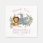 Cute Oerwoud Safari Baby shower Hartelijk dank Servet (Voorkant)
