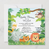 Cute Oerwoud Safari Baby Shower-uitnodigingen Kaart (Voorkant)
