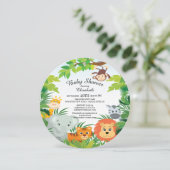 Cute Oerwoud Safari Baby Shower-uitnodigingen Kaart (Staand voorkant)
