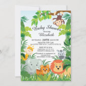 Cute Oerwoud Safari Baby Shower-uitnodigingen Kaart (Voorkant)