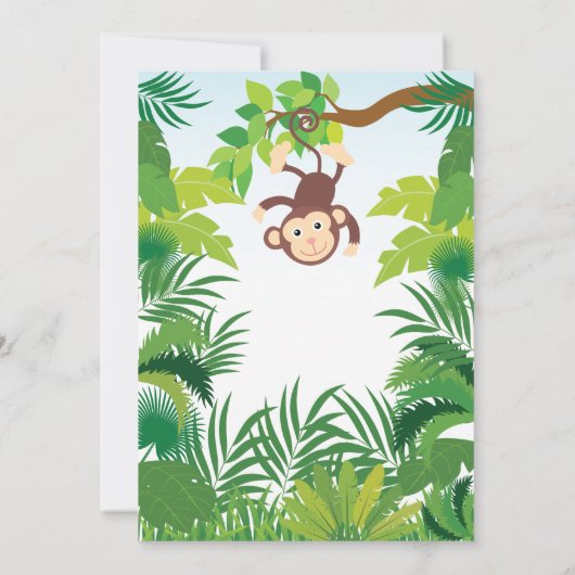 Cute Oerwoud Safari Baby Shower-uitnodigingen Kaart (Achterkant)