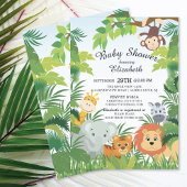 Cute Oerwoud Safari Baby Shower-uitnodigingen Kaart