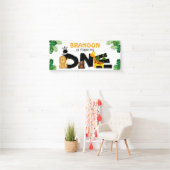 Cute Oerwoud | Safari Dieren Geopende kinderen Spandoek (Insitu)