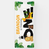 Cute Oerwoud | Safari Dieren Geopende kinderen Spandoek (Verticaal)