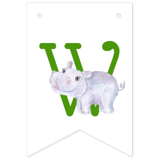 Cute Oerwoud Safari dierentuin Welkom Baby shower Vlaggetjes (Eerste vlag)