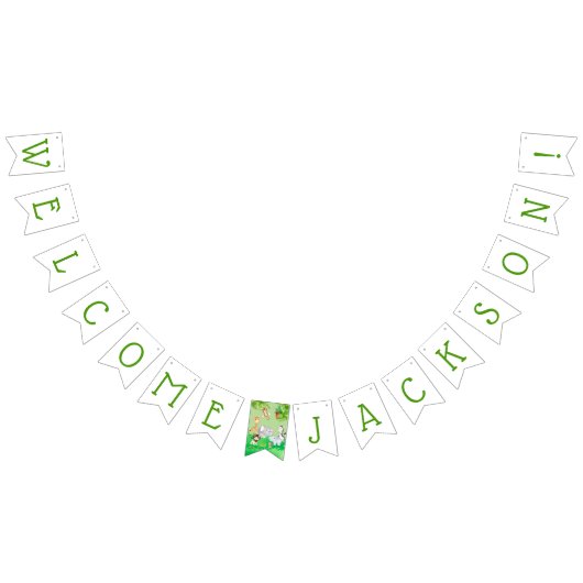 Cute Oerwoud Safari dierentuin Welkom Baby shower Vlaggetjes (Alle)