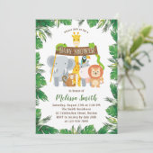 Cute Oerwoud Safari Forest Animals Baby shower Kaart (Staand voorkant)