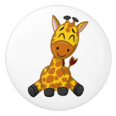 Cute Oerwoud Safari Giraffe Animal Kinder Keramische Knop (Voorkant)