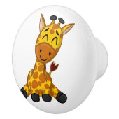 Cute Oerwoud Safari Giraffe Animal Kinder Keramische Knop (Rechts)