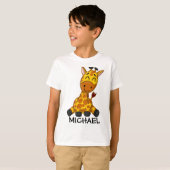 Cute Oerwoud Safari Giraffe Animal Kinder T-shirt (Voorkant volledig)
