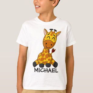 Cute Oerwoud Safari Giraffe Animal Kinder T-shirt