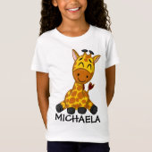 Cute Oerwoud Safari Giraffe Animal Kinder T-shirt (Voorkant)