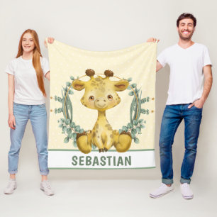 Cute Oerwoud Safari Giraffe Baby Nursery Fleece Deken