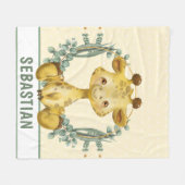 Cute Oerwoud Safari Giraffe Baby Nursery Fleece Deken (Voorkant (Horizontaal))