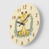 Cute Oerwoud Safari Giraffe Baby Nursery Grote Klok (Hoek)