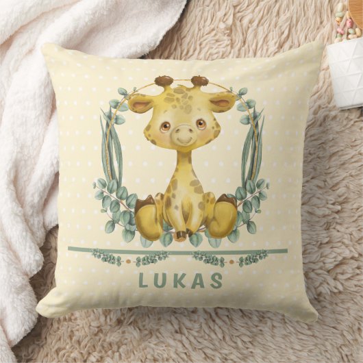 Cute Oerwoud Safari Giraffe Baby Nursery Kussen (Deken)