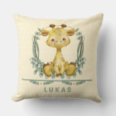 Cute Oerwoud Safari Giraffe Baby Nursery Kussen (Voorkant)