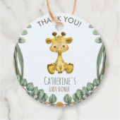 Cute Oerwoud Safari Giraffe Baby shower Hartelijk Bedankjes Labels (Voorkant)