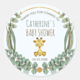 Cute Oerwoud Safari Giraffe Baby shower Hartelijk Ronde Sticker