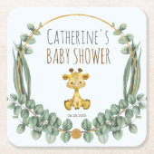 Cute Oerwoud Safari Giraffe Baby shower Kartonnen Onderzetters (Voorkant)