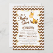 Cute Oerwoud Safari Giraffe Baby shower Uitnodigin Kaart (Voorkant)