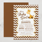 Cute Oerwoud Safari Giraffe Baby shower Uitnodigin Kaart (Voorkant / Achterkant)