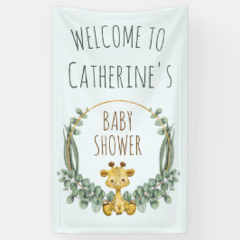 Cute Oerwoud Safari Giraffe Baby shower Welcome Spandoek