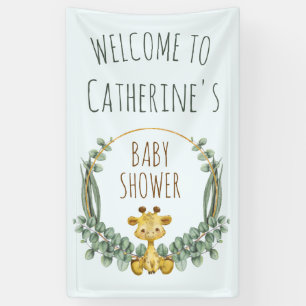 Cute Oerwoud Safari Giraffe Baby shower Welcome Spandoek