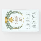 Cute Oerwoud Safari Giraffe Baby shower Welcome Spandoek (Horizontaal)