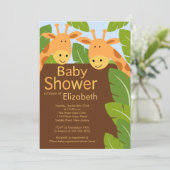 Cute Oerwoud Safari Giraffe Multiple Baby shower Kaart (Staand voorkant)