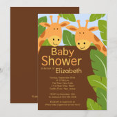 Cute Oerwoud Safari Giraffe Multiple Baby shower Kaart (Voorkant / Achterkant)