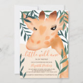 Cute oerwoud safari giraffe waterverf baby shower kaart (Voorkant)