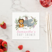 Cute Oerwoud Safari Girl Baby shower Servet (Insitu)