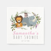 Cute Oerwoud Safari Girl Baby shower Servet (Voorkant)