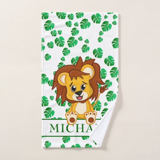 Cute Oerwoud Safari Lion Animal Kinder Bad Handdoek (Handdoek)