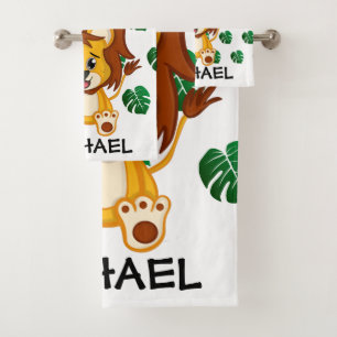 Cute Oerwoud Safari Lion Animal Kinder Bad Handdoek