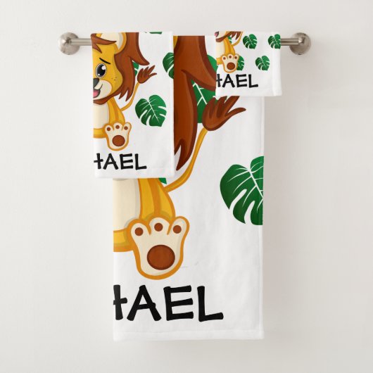 Cute Oerwoud Safari Lion Animal Kinder Bad Handdoek (Insitu)