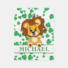 Cute Oerwoud Safari Lion Animal Kinder Fleece Deken
