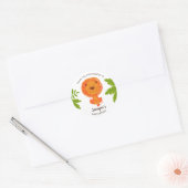 Cute Oerwoud Safari Lion Baby shower Hartelijk dan Ronde Sticker (Envelop)