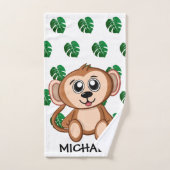 Cute Oerwoud Safari Monkey Animal Kinder Bad Handdoek (Handdoek)