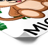 Cute Oerwoud Safari Monkey Animal Kinder Poster (Hoek)