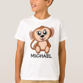 Cute Oerwoud Safari Monkey Animal Kinder T-shirt (Voorkant)